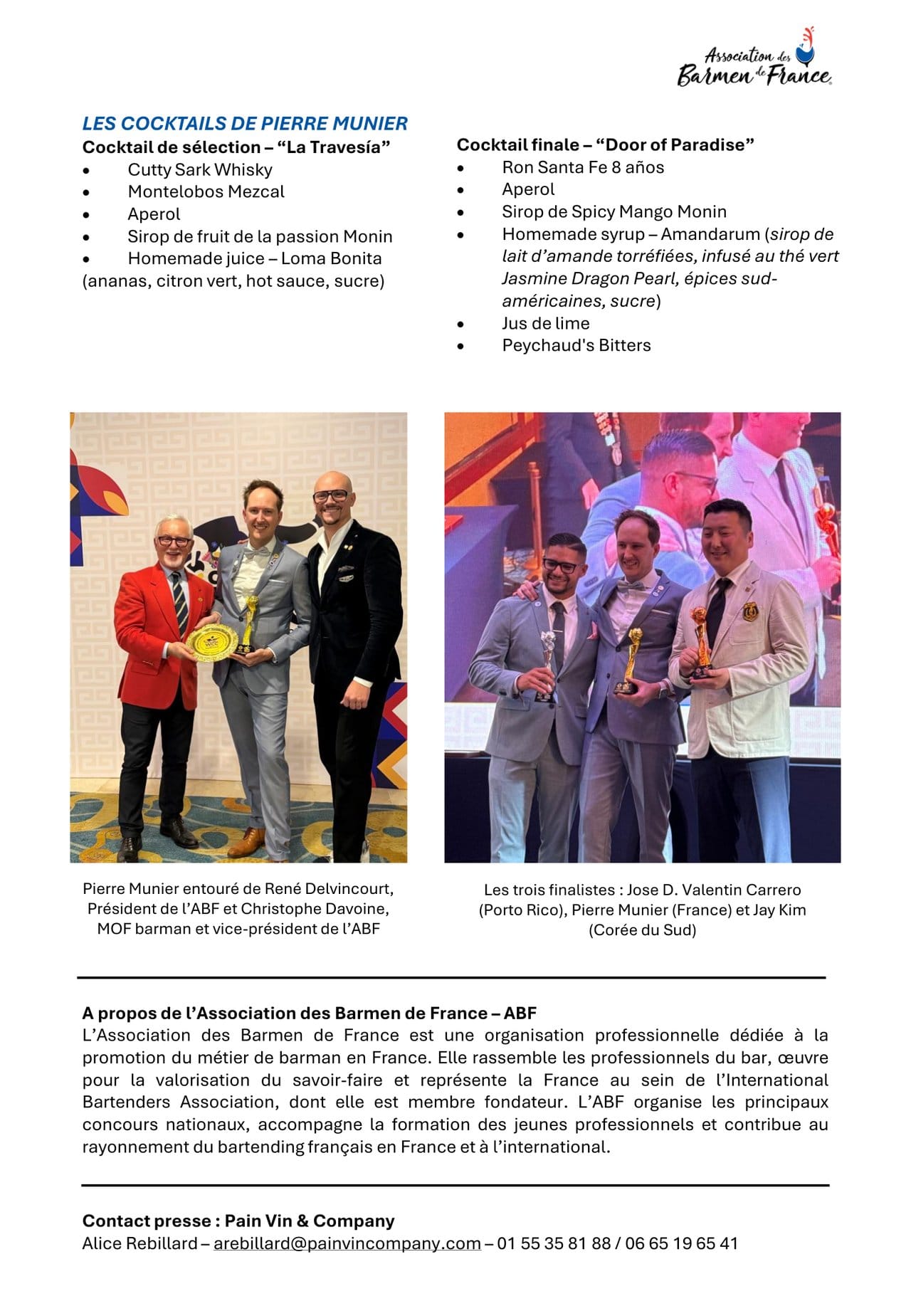 Pierre Munier remporte le Championnat du Monde de Cocktail 2025 et offre à la France son premier titre mondial depuis 1982