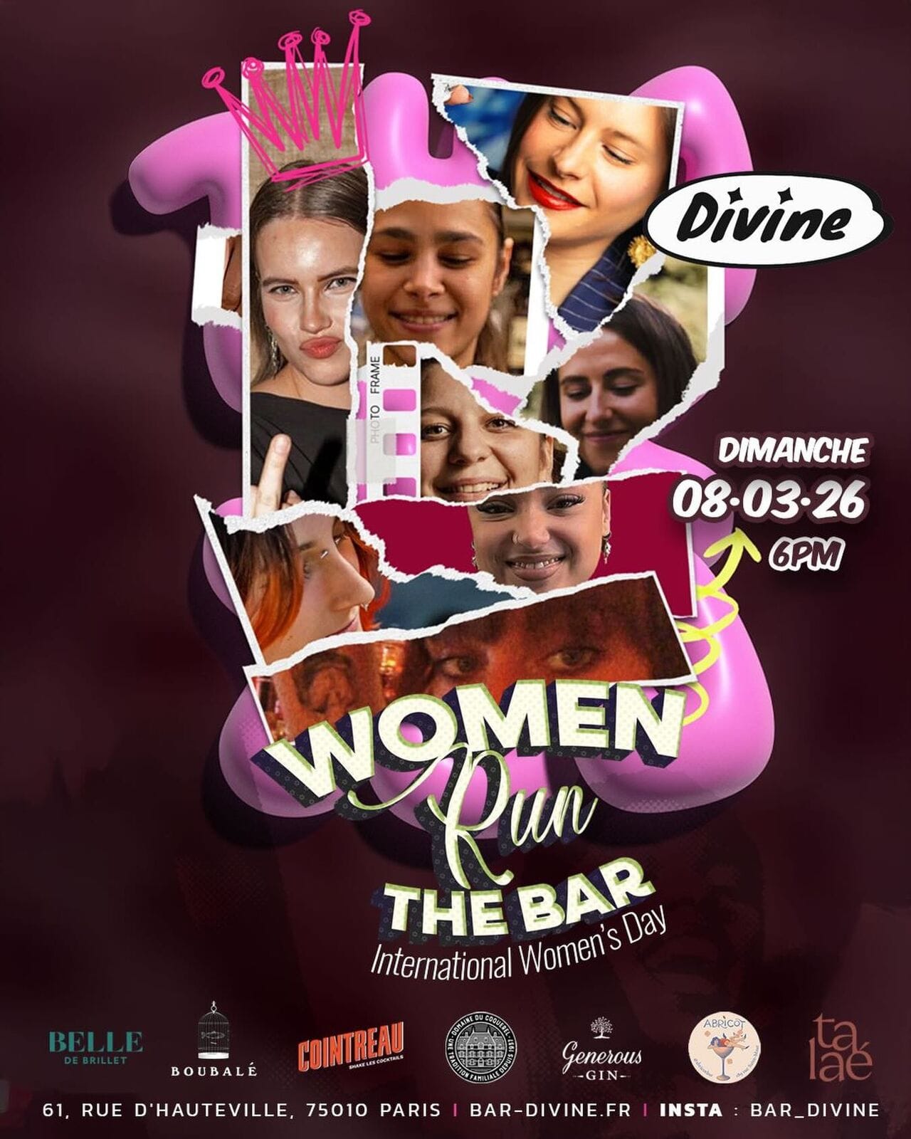 Divine organise le 8 mars une soirée "Women Run the Bar"